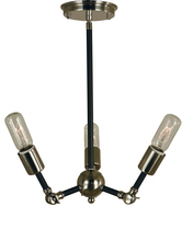 Framburg 4683 AB/MBLACK - 3-Light Antique Brass/Matte Black Felix Chandelier