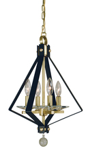 Framburg 4924 SB/MBLACK - 4-Light Satin Brass/Matte Black Ice Mini Chandelier