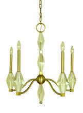 Framburg 5665 BR - 5-Light Brushed Brass Vivan Dining Chandelier