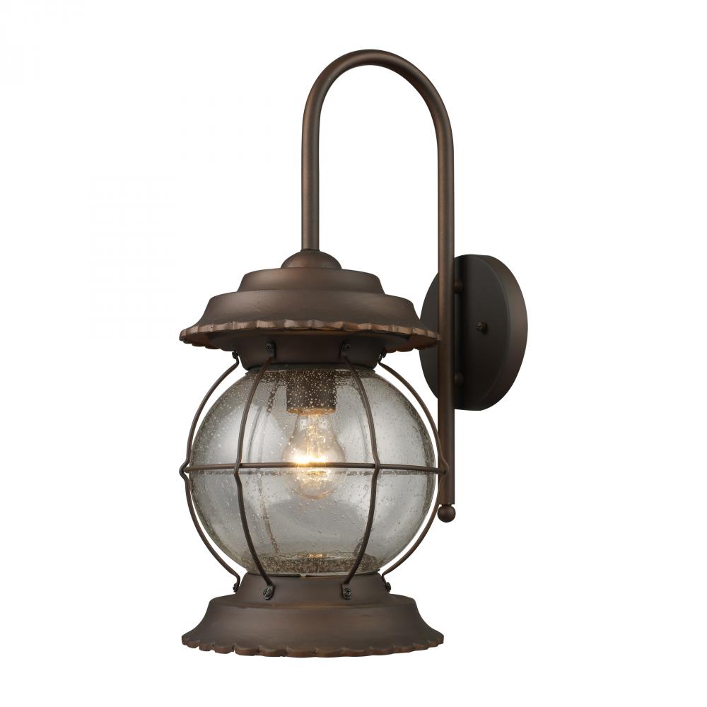 One Light Burnt Bronze Wall Lantern