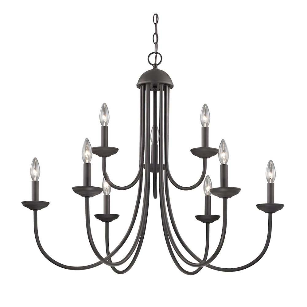 Thomas - Williamsport 34'' Wide 9-Light Chandelier - Oil Rubbed Bronze