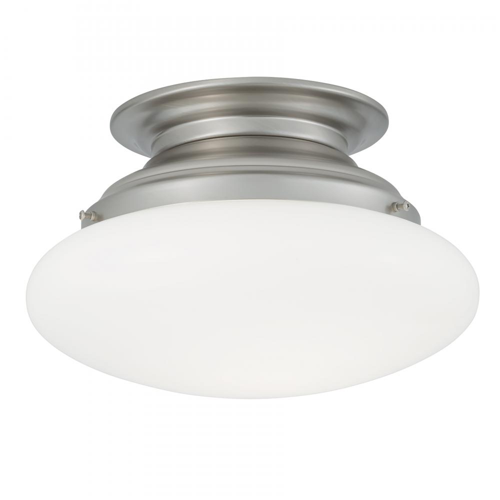 Clayton 12'' Wide 2-Light Flush Mount - Brushed Nickel