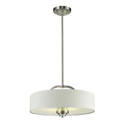 White Drum Shade Semi-Flush Mount