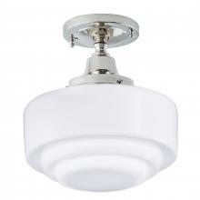 ELK Home 5361F-PN-ST - Schoolhouse 9.5'' Wide 1-Light Semi Flush Mount - Polished Nickel