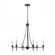 ELK Home 89697/6 - Solomon 28'' Wide 6-Light Chandelier - Matte Black