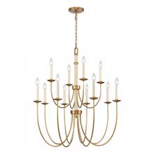 ELK Home 89719/8+4 - Neville 34'' Wide 12-Light Chandelier - Natural Brass